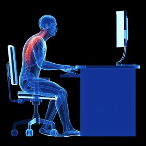 3d rendered medical illustration - wrong sitting posture
